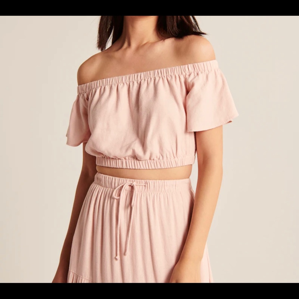 Off-The-Shoulder Linen-Blend Top